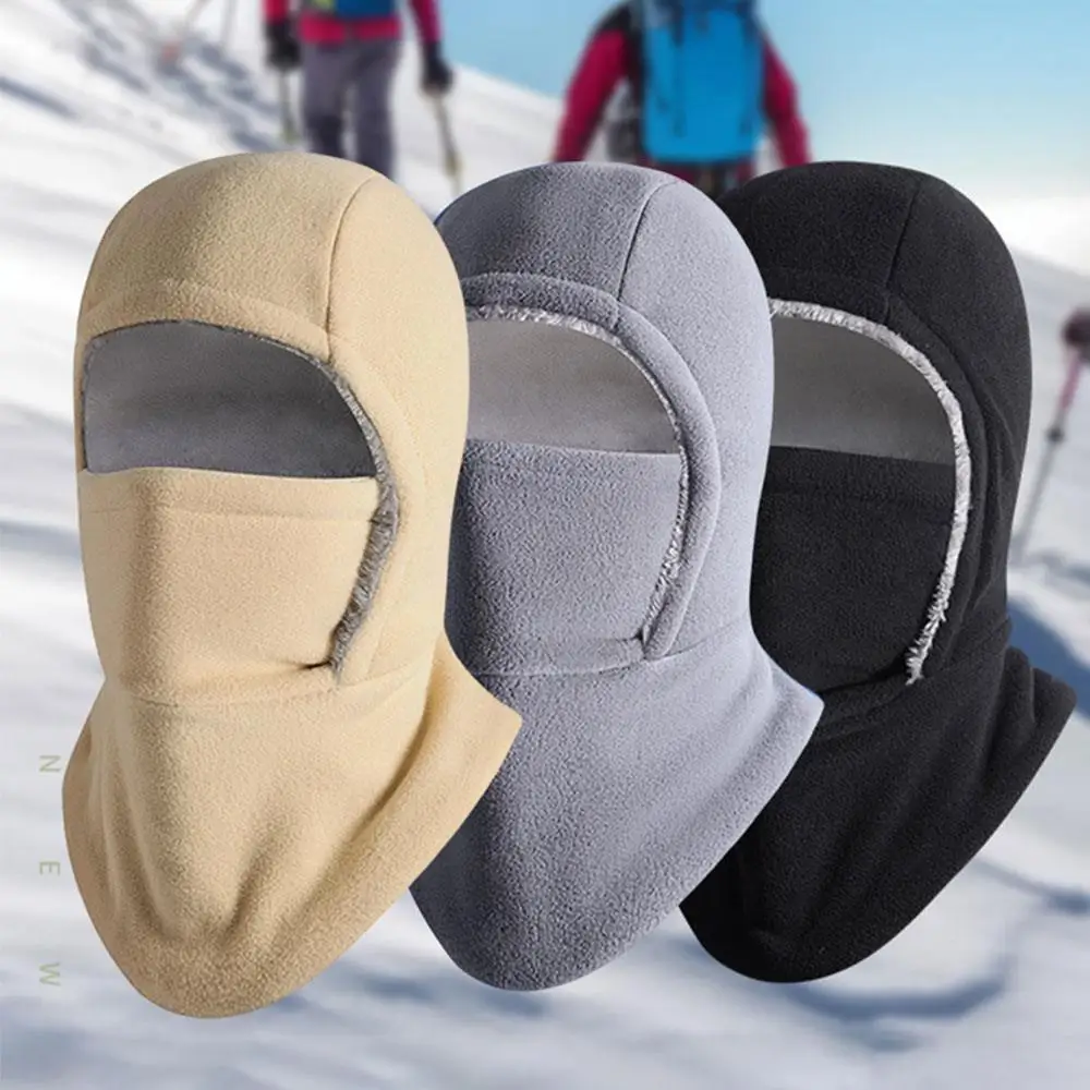 Winter Balaclava For Men Women Windproof Coral Fleece Cycling Mask Thicken Thermal Cold Proof Neck Cover Hood Hat Ski Mask Cap
