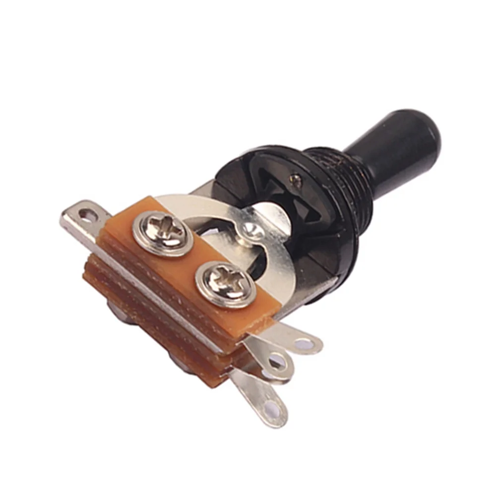 

3 Way Toggle Switch 3 Way Toggle Guitar Rhythm Treble Ring Washer Plate for Electric Guitar Replacement Black
