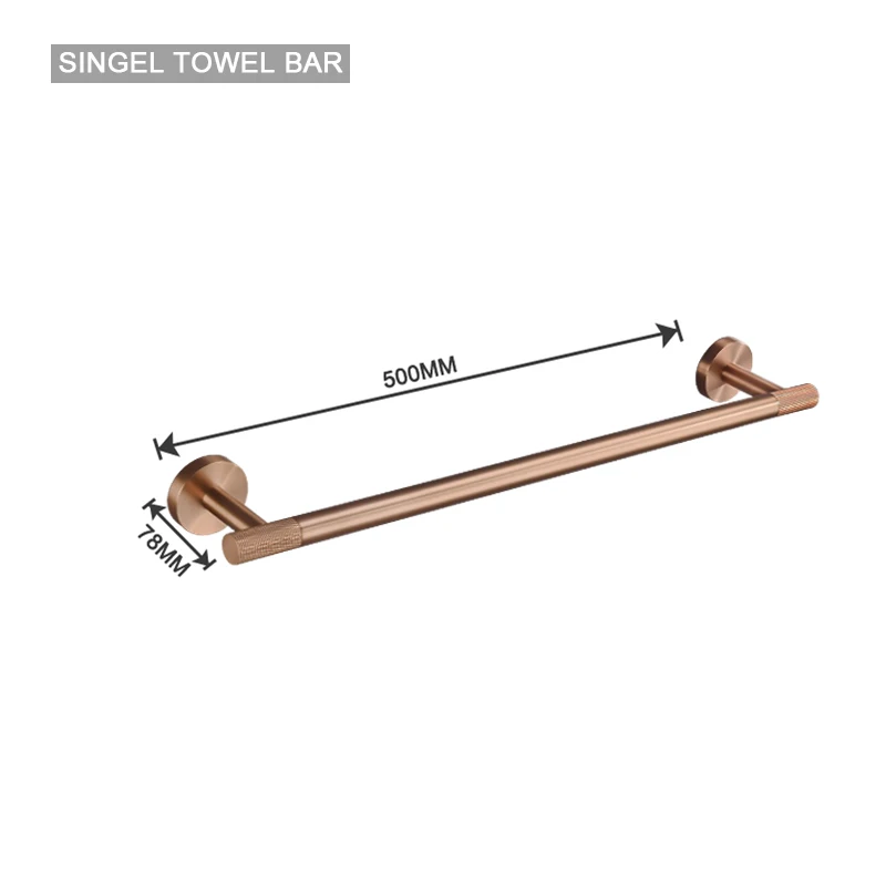 Geborsteld Rose Goud Roestvrij Staal Badkamer Hardware Set Handdoekenrek Kapstok Handdoekstang Toiletrolhouder Zeepbakje Accessoires