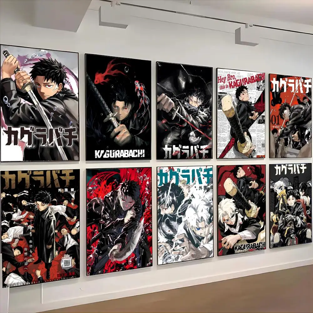 Kagurabachi Anime Art Poster Self-adhesive Living Room Bedroom Party Bar Decor Moisture-proof Fade-resistant