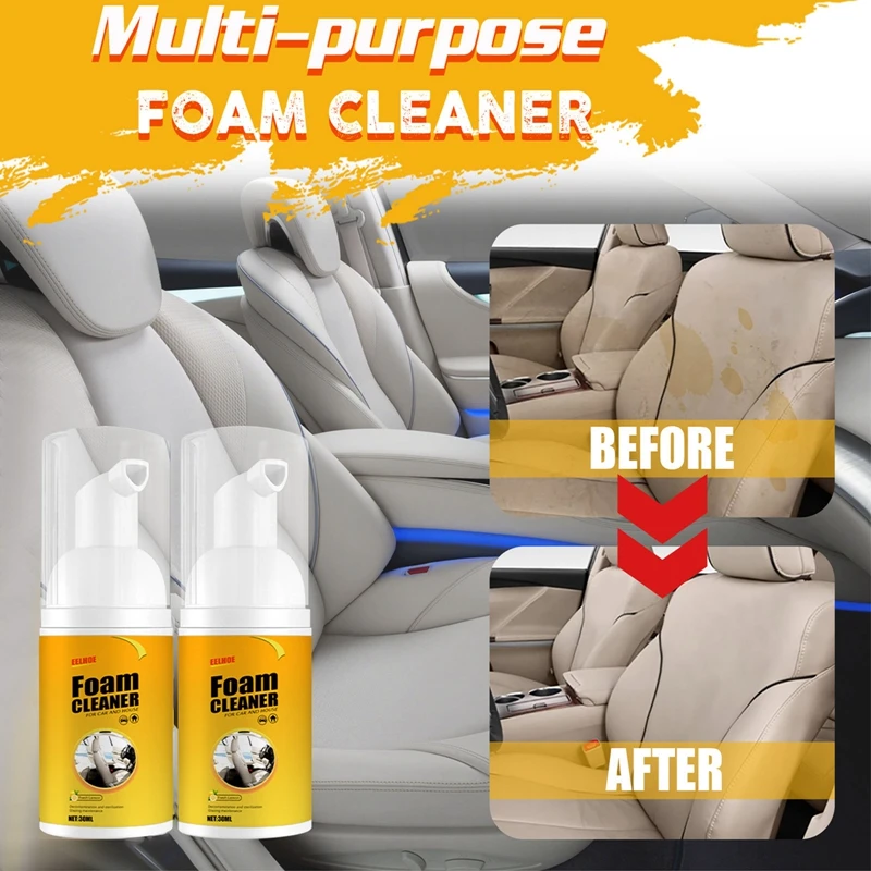 Car Foam Cleaner Interior Panel Seat Leather Ceiling Clean Wash Spray Agent Multipurpose Home Foam Dust Remover 30/60/100/150ML