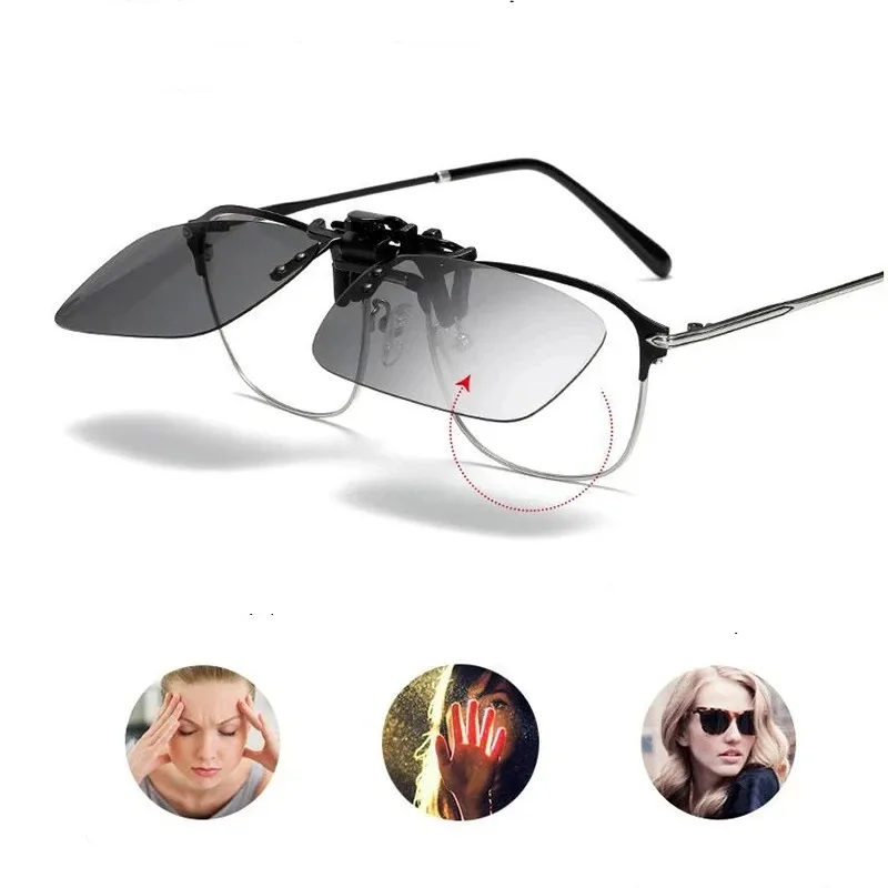 Polarized Clip Sunglasses Myopia Glasses Clip Driver Fishing Night Vision Myopia Clipon Sun Shading Eyeglasses image 4