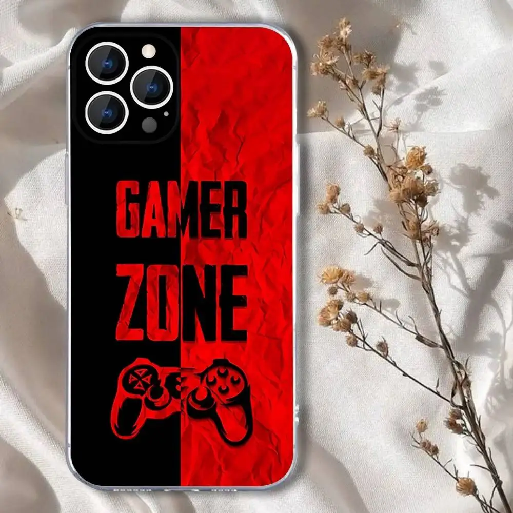 حافظة هاتف لوحدة التحكم في الألعاب Gamepad Gamer Play لهاتف iPhone 16,15,14,13,12,11 Pro,Max,Plus,X,XS,XR,SE,سيليكون شفاف صغير ناعم