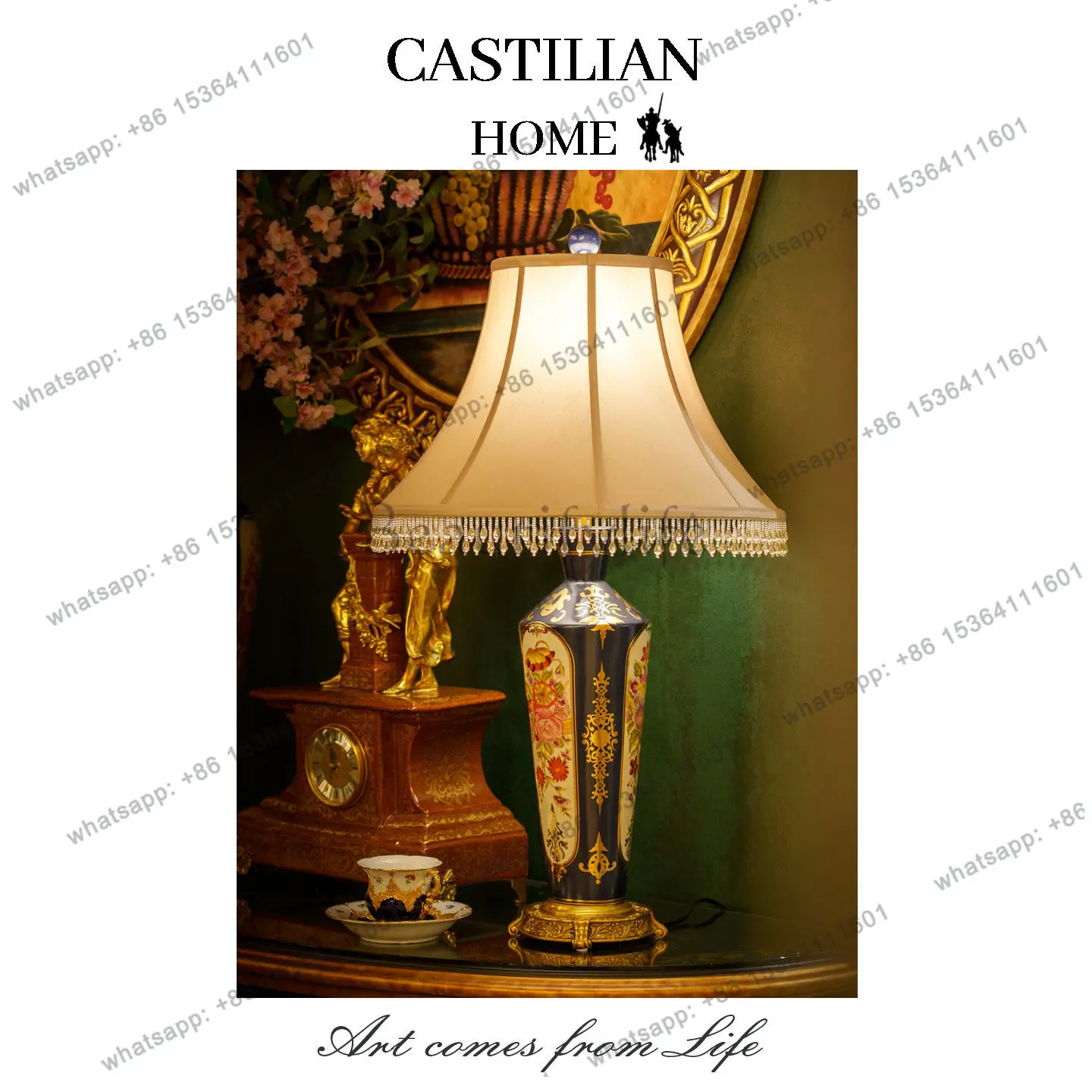 HOT Duke of England series desk lamp American Chinese antique high-end luxury atmosphere C4297