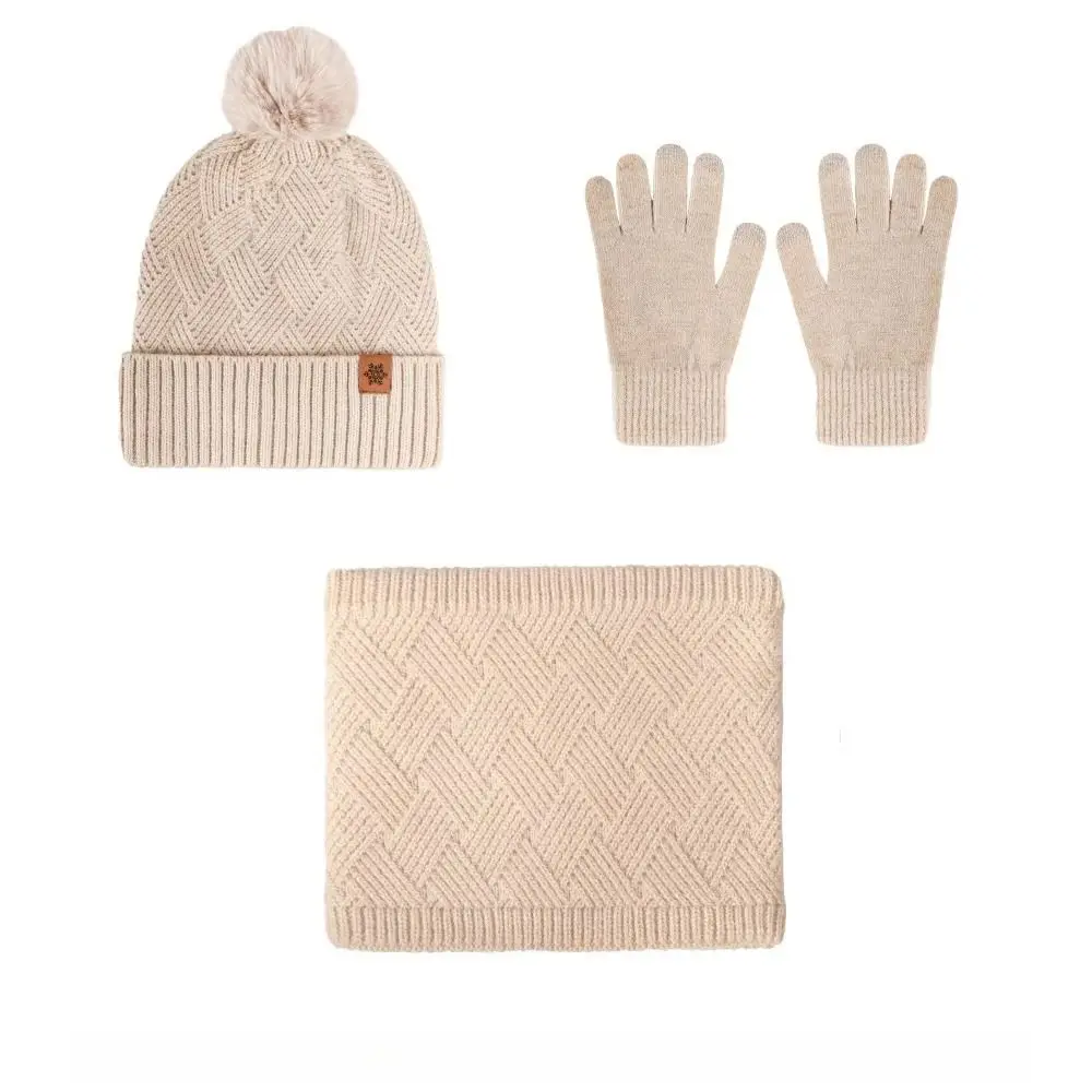 3pcs-fleece-lined-solid-color-hat-scarf-gloves-set-wool-warm-thermal-knit-cap-thicken-simple-winter-beanie-hat-outdoor