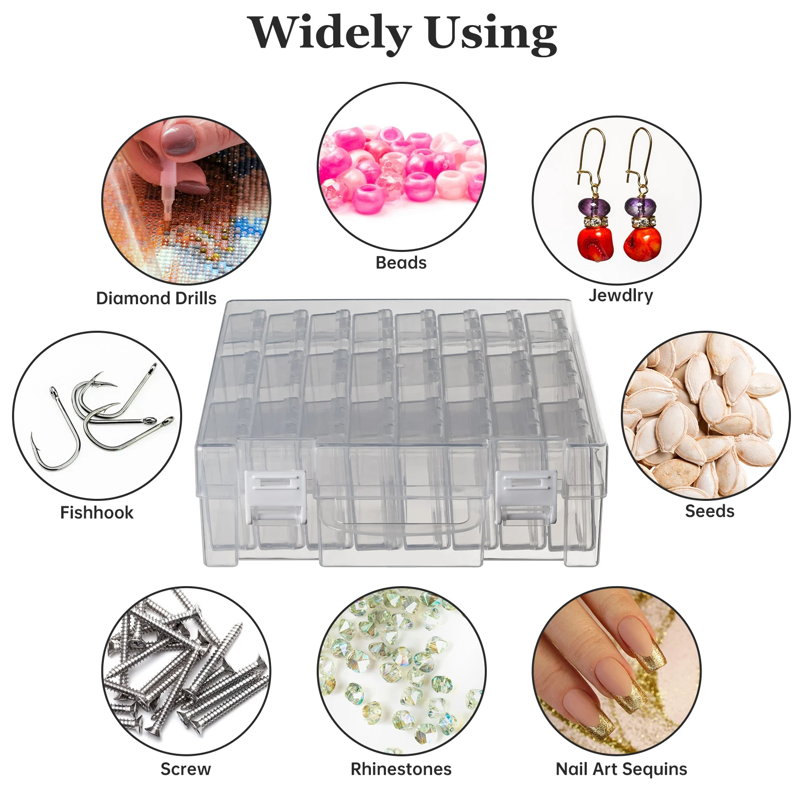 구슬 정리함, 다이아몬드 페인팅 구슬 보관 용기, 공예 구슬 보관함, 라인석 보관 상자, 24 슬롯