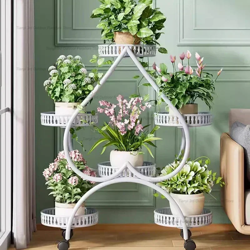زهرة الجرف غرفة المعيشة رفوف النباتات الطابق نوع شرفة داخلي متعدد الطبقات رفوف النباتات في الهواء الطلق أثاث الحدائق الموقف FYPS #3