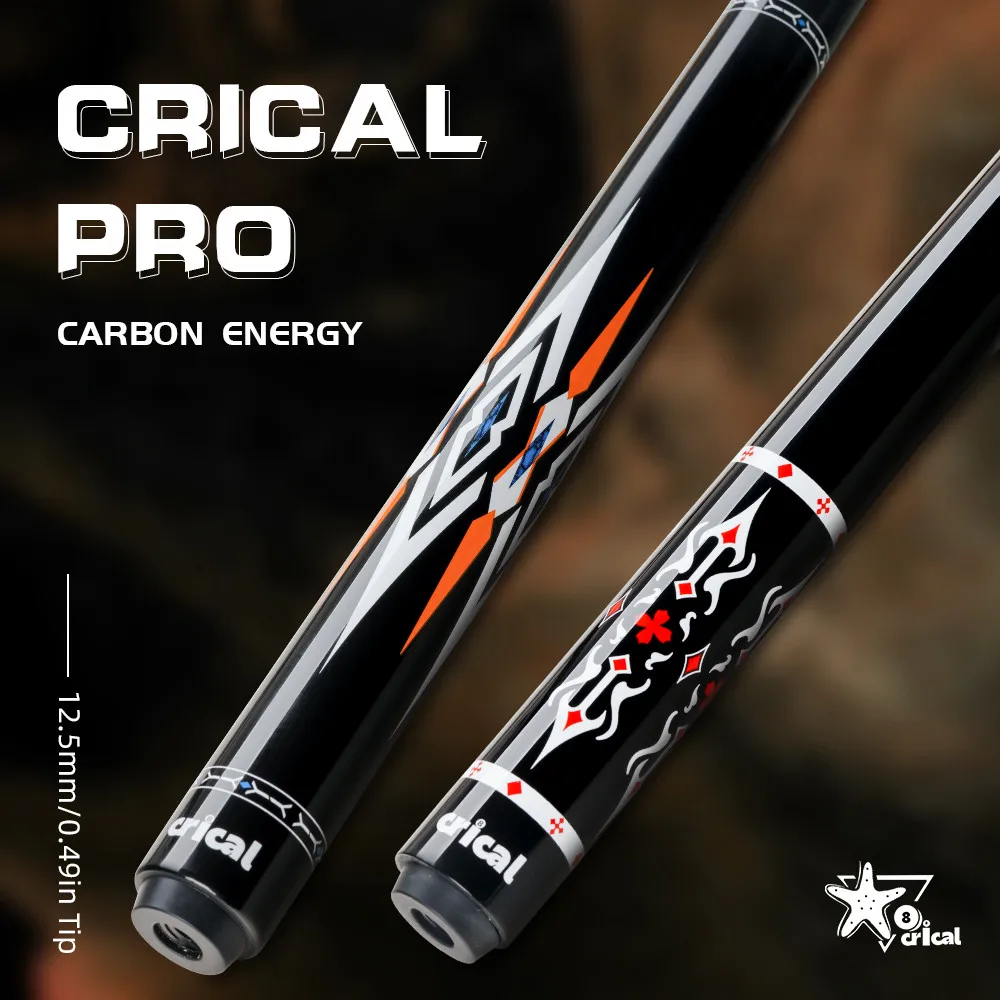 

CRICAL Carbon Fiber Pool Cue Stick 58" Billiard Cue Sticks Professional Low Deflection Pool Sticks with 3/8 * 8 Pin Joint and 12