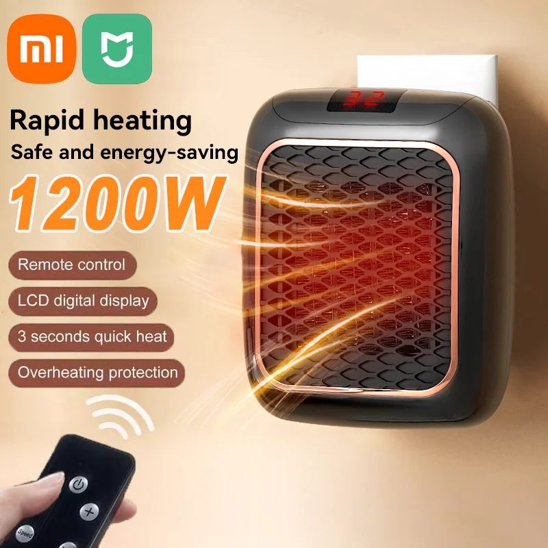 Xiaomi 1200W Portable Heater Remote Control Electric Heater Low Consumption Heating Fans Warmer Machine for Home Bedroom Office