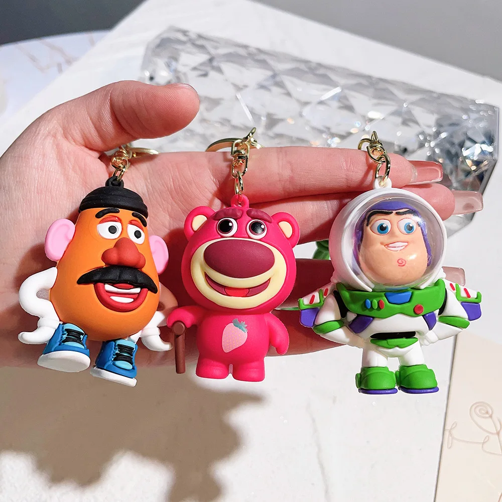 ディズニートイストーリーアニメフィギュアキーホルダーかわいいバズ・ライトイヤーウッディキーリングペンダント装飾キーホルダーバッグキーリング誕生日プレゼント