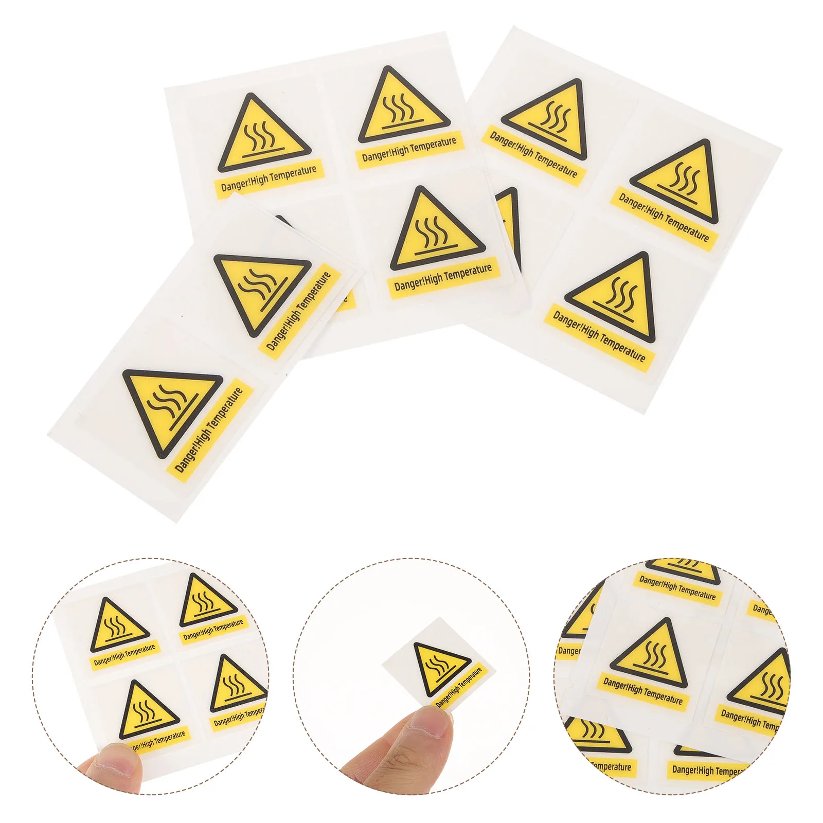 

10 Sheets High Temperature Warning Stickers Hot Caution Labels Safety Signs Scald Danger Pc Material Strong Adhesive