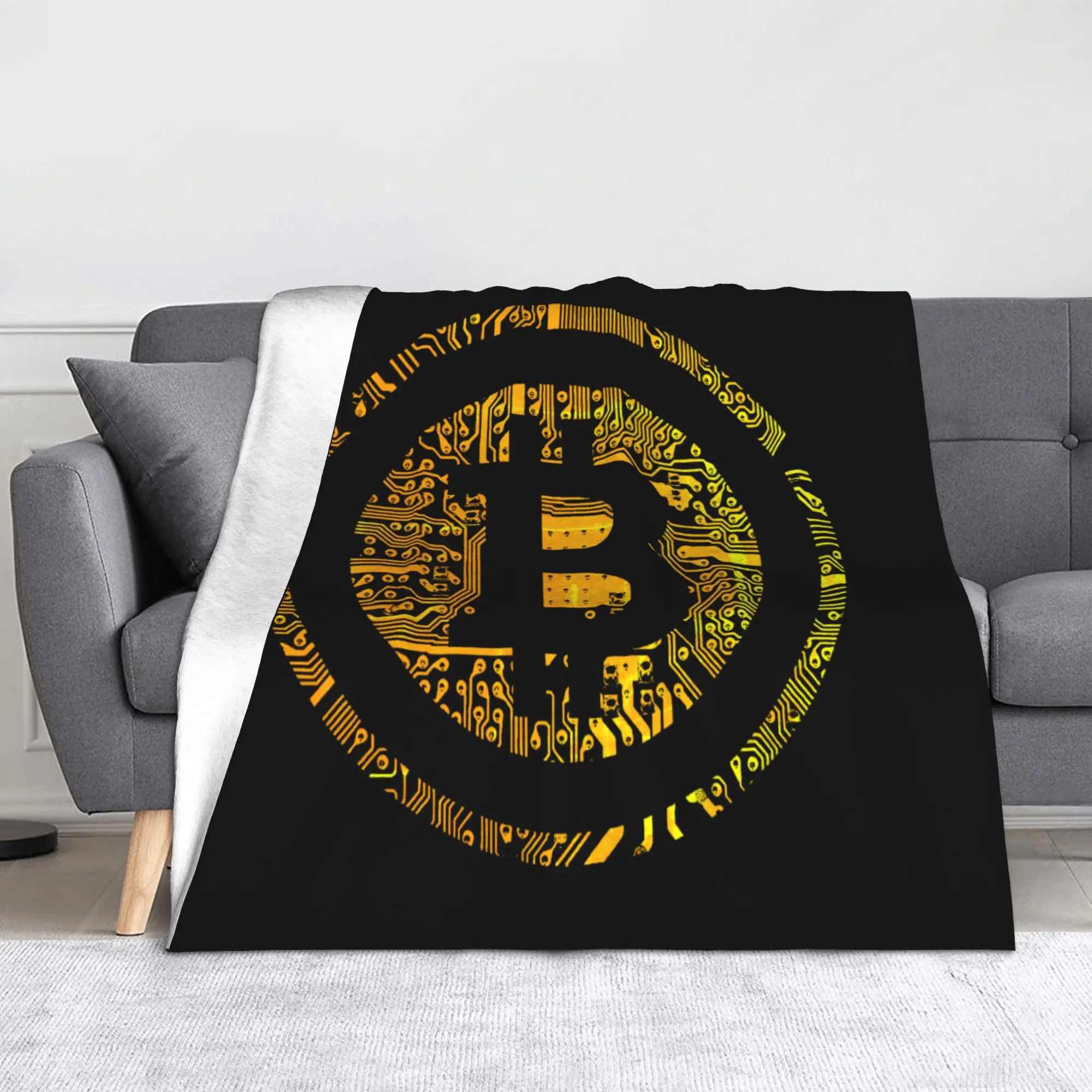 

Одеяло с биткойнами, бархатное криптовалютное супермягкое одеяло для постельного белья, дивана, кровати, коврика