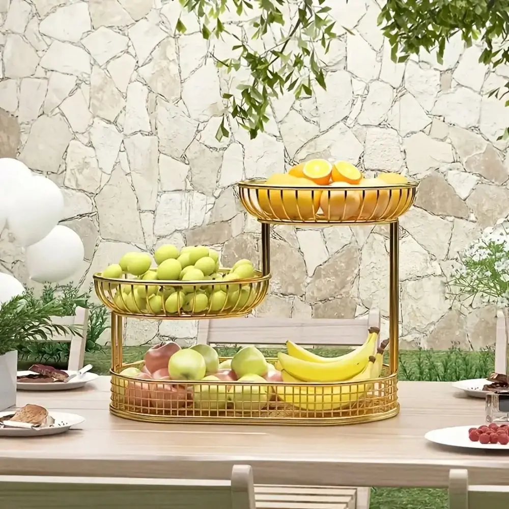 

1Pc 3Tier Metal Fruit Basket, AntiWobble Sturdy Storage Rack, Kitchen Living Room Party Display, Mothers Day