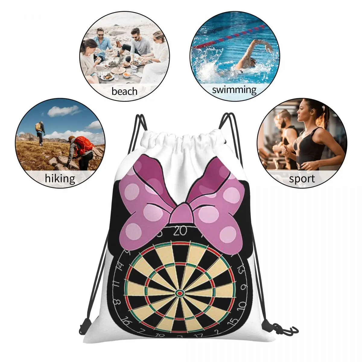 DbMf Backpacks Casual Portable Drawstring Bundle Pocket Sundries Bag Book Bags For Travel School