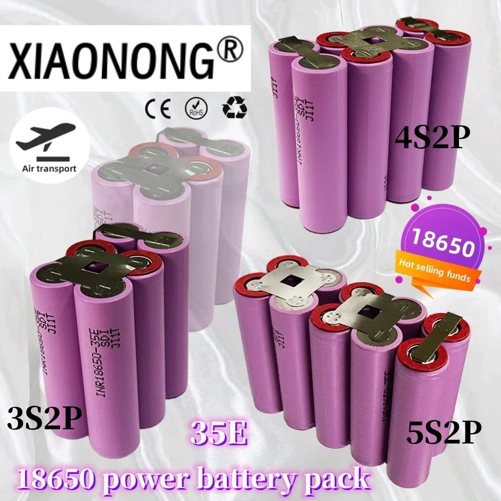 INR18650-35E 10.8V-18V 7000mAh series connection 18650 battery pack,18V screwdriver customized battery