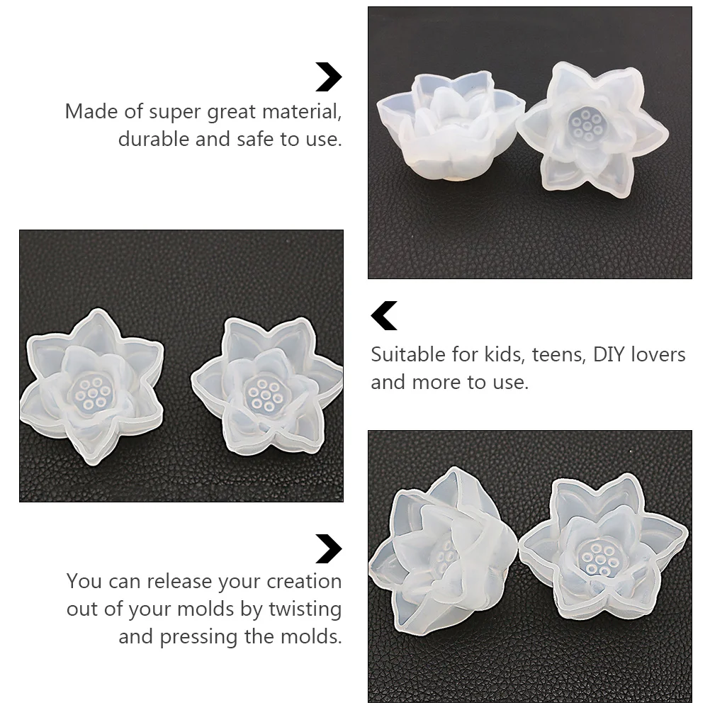 

Lotus Flower Mold for Decorative Craft DIY Adornment Mould Epoxy Resin Molds 3D Shaped Soap Making Accessories