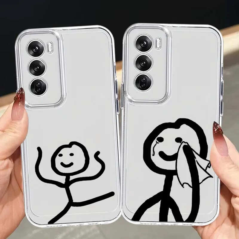 

Cartoon Matchman Cute For OPPO A11 A16 A55 A56 A57 A72 A52 A73 A74 A54 A76 A78 Find X5 X6 X7 Ultra Pro 5G Transparent Phone Case