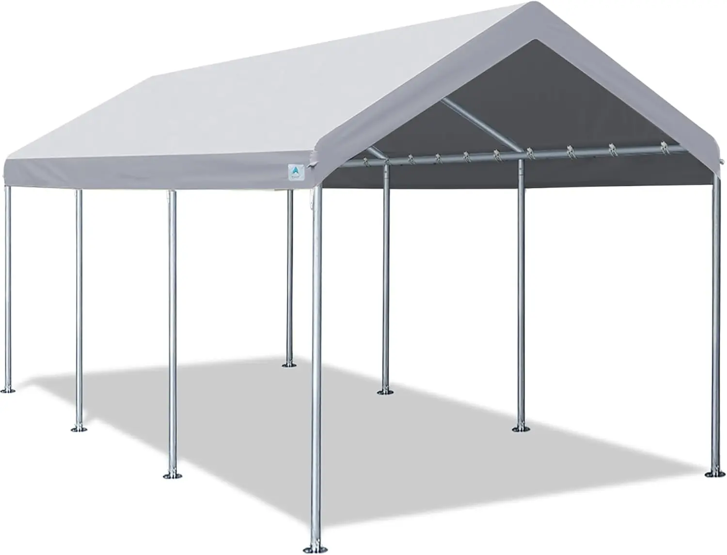 

10x20 ft Heavy Duty Carport Potable Car Canopy Garage Party Tent Boat Shelter, Adjustable Height from 9.5 ft to 11 ft - Gray