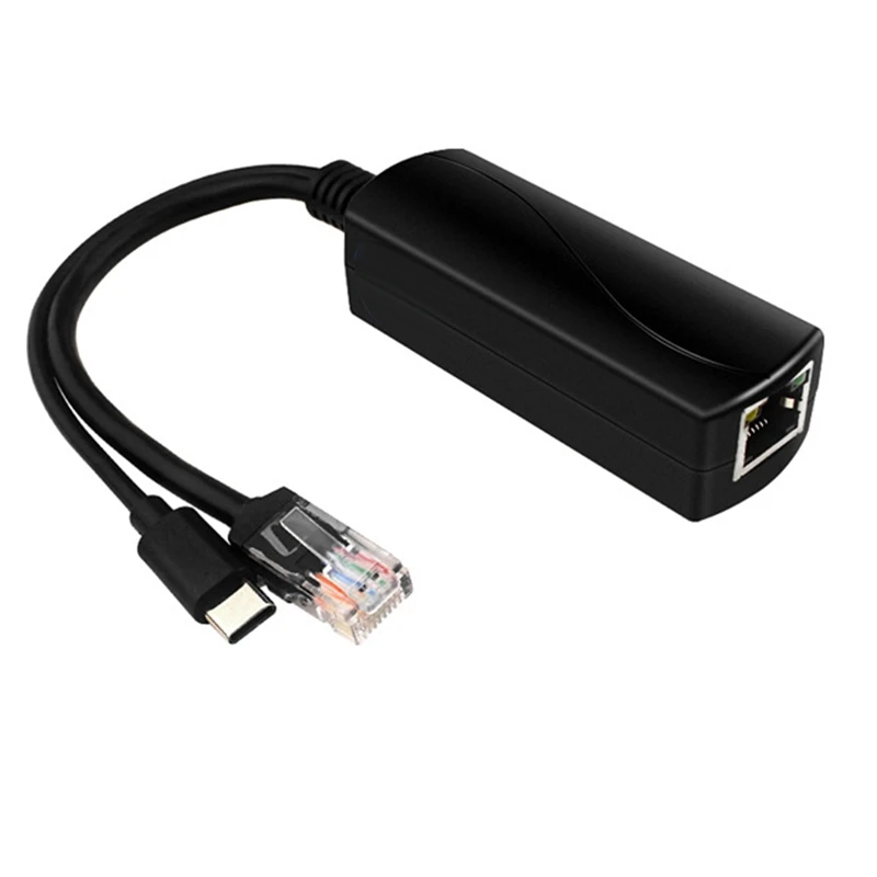 POE Splitter For Raspberry Pi5/5 Generation 5V 4A Type-C Interface Gigabit Ethernet Power Over Ethernet Splitter Durable