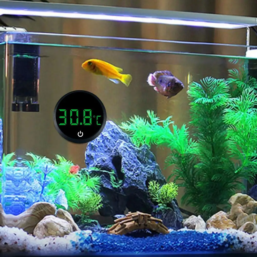 Aquarium Thermometer LCD Digital Display External Thermometer Rechargeable High-precision Waterproof Fish Tank Mini Thermometer