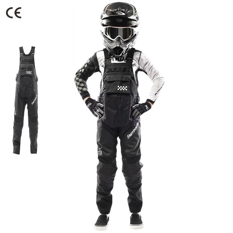 

Kids One-Piece Off-Road Motorcycle Harness Racing Suit, Teen Karting Outfit Outdoor Cycling Protective Clothing Gear Equipment