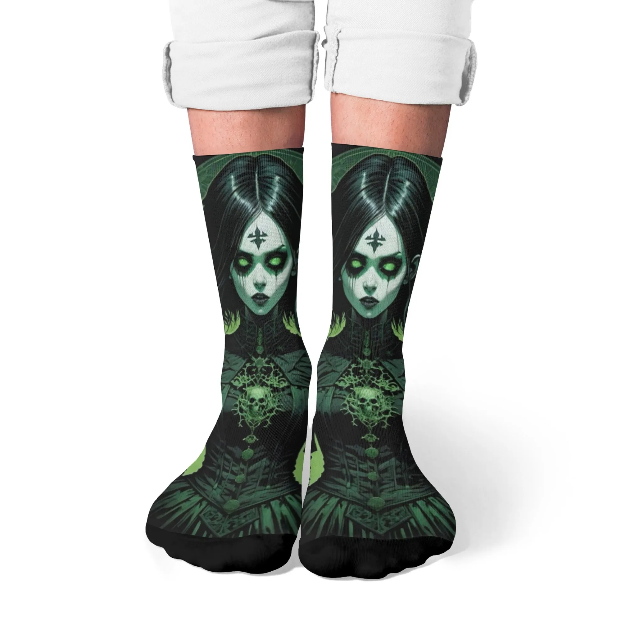 สยองขวัญสาวผีดิบ Retro สไตล์ผู้ชายถุงเท้าความแปลกใหม่ Harajuku Crazy ถุงเท้าลูกเรือ Street Hip Hop สเก็ตบอร์ดถุงเท้า Unisex Party ของขวัญ