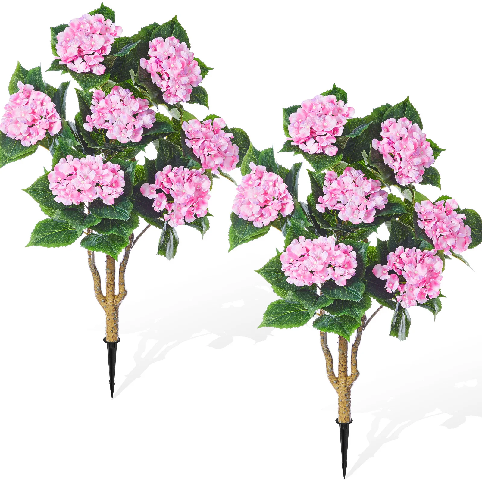 

2 Pack UV-Resistant Artificial Hydrangea Trees with Blooming Spikes - 3ft Realistic Faux Flower Bush Suitable for Indoor/Outdoor Wedding, Garden, Porch Decor, Pink Hydrangeas for Front Door, Backyard, Spring Summer Decoration (No Maintenance)