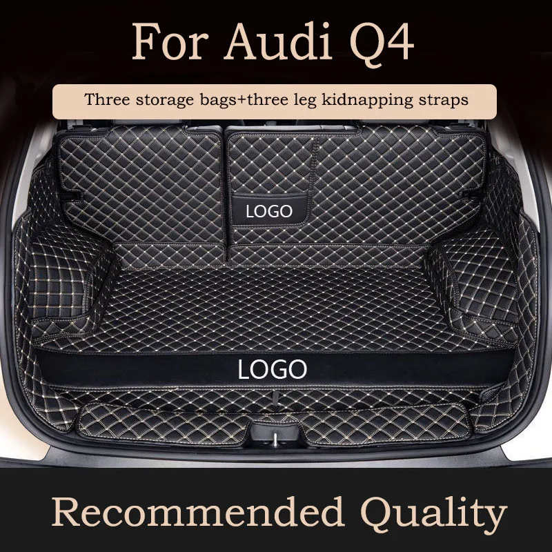 Auto Full Coverage Trunk Mat For Audi Q4 E-Tron 2022 2023 Car Boot Cover Pad Cargo Liner Interior Protector Accessories