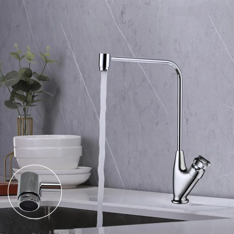 Direct Drinking Faucet Brass Single Lever Kitchen Sink Tap Rotation Chrome Black Kitchen Sink faucet
