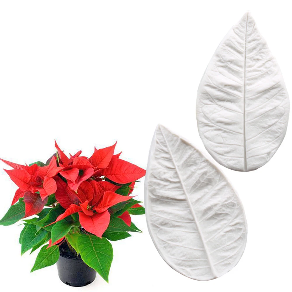 

Poinsettia Leaf Texture Silicone Fondant Mould Leaves Cake Decor Chocolate Topper Sugarcraft Mold