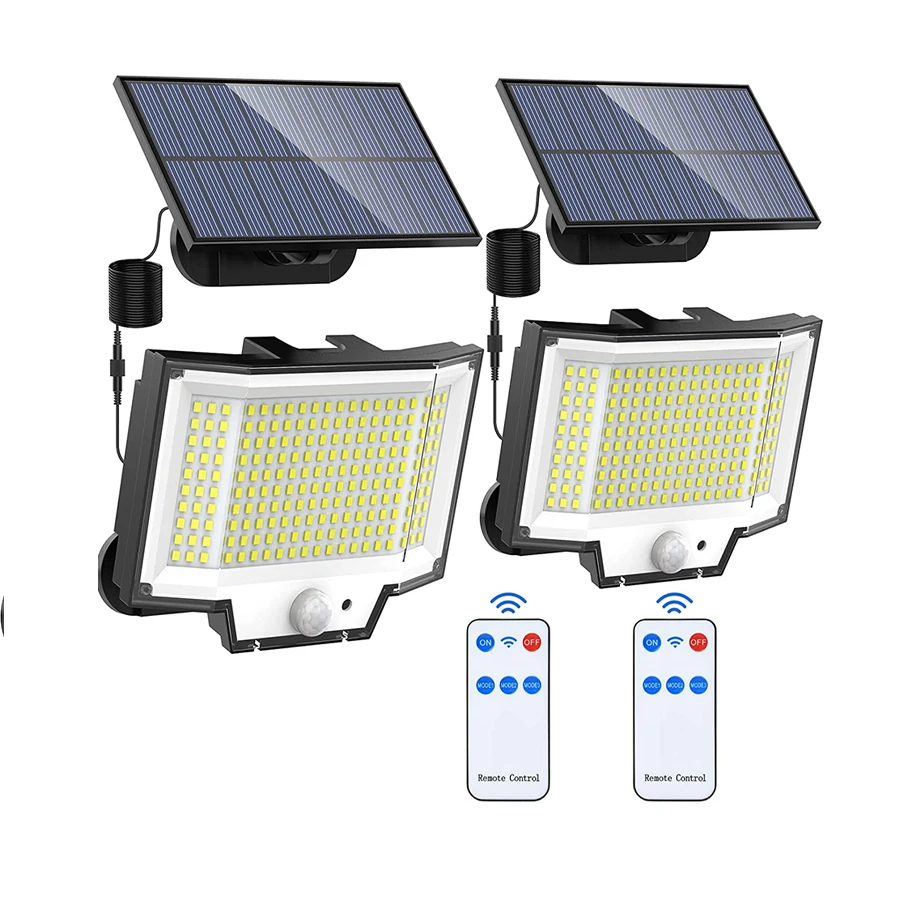 318/200 LED Solar Light Outdoor Super Bright 3 Modes Motion Sensor Wall Lamp IP65 Waterproof Street Light with Remote for Garden