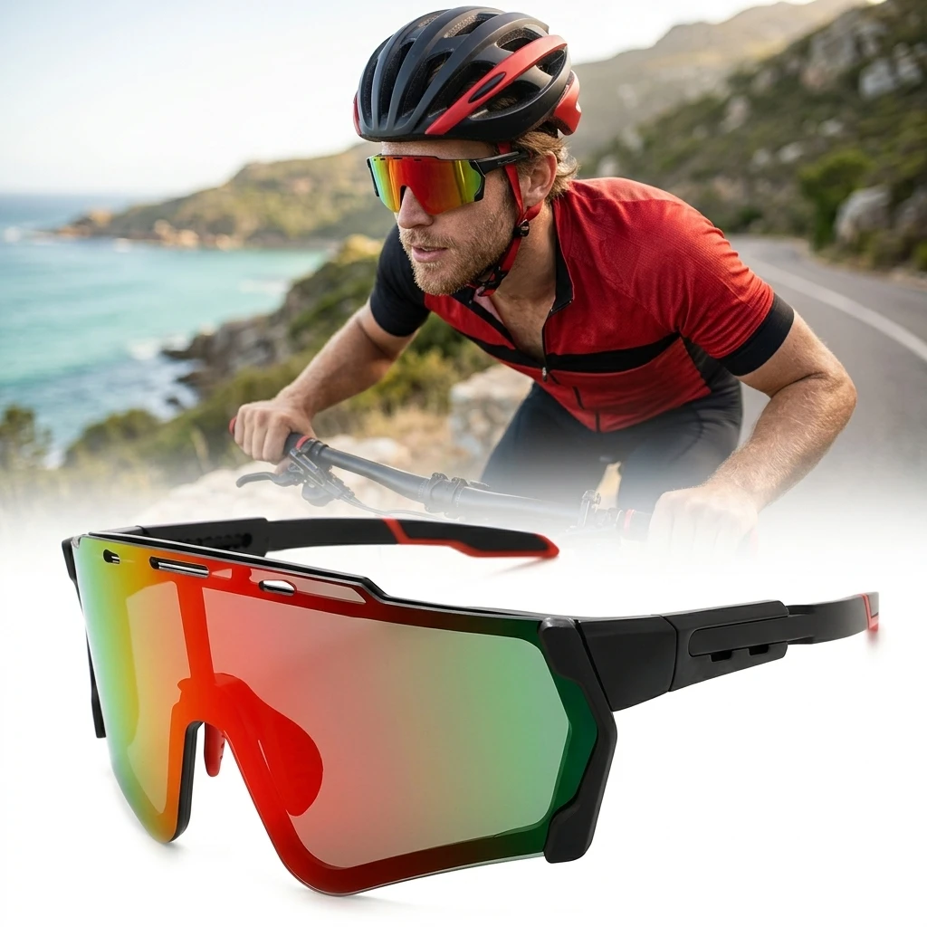 

Magnetic Photochromic Cycling Glasses Interchangeable Lenses Unisex Outdoor Sports Day Night Use