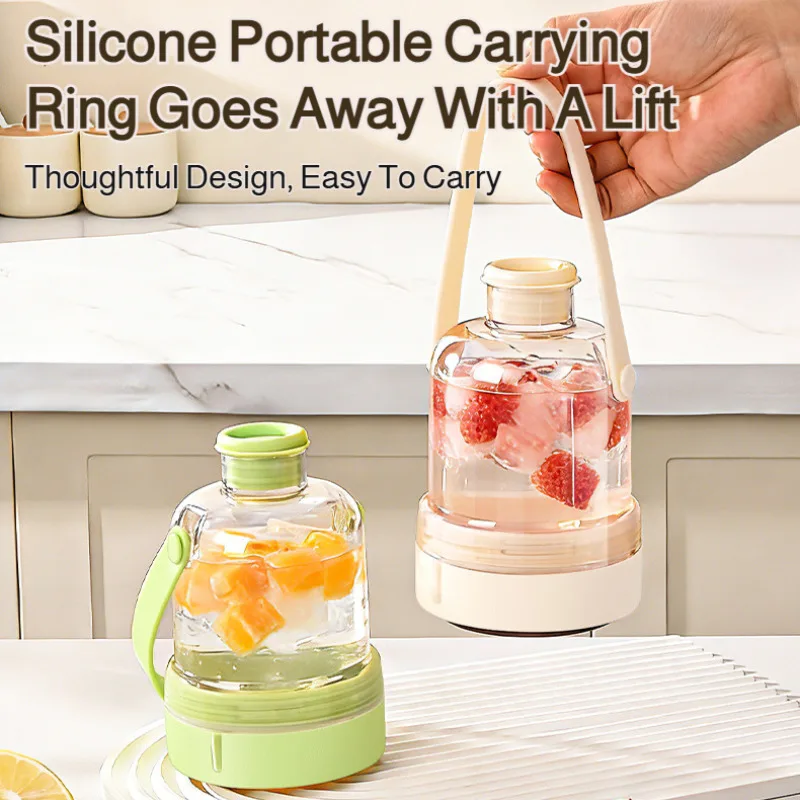 Portable Summer Ice Maker Water Bottle Non-Contact Handle Press To Release Ice For Outdoor Camping Office Workplace