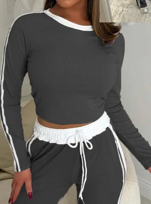 2 Piece Sets Womens Outfits 2025 Autumn and Winter Vacation Style Long Sleeved T-Shirt Casual Long Pants Set Women's Clothing