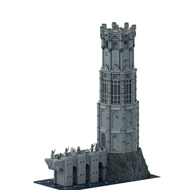 Building block tower street view castle lighthouse model difficult to assemble ornaments