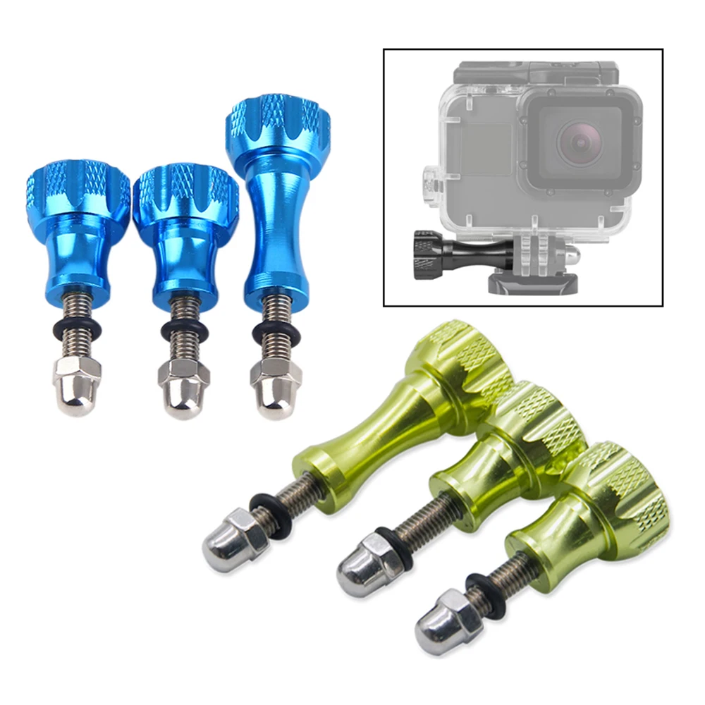 Vis de boulon de bouton de pouce en aluminium, 3 pièces, pour GoPro Hero 7 6 5 4 Xiaomi Yi 4K Sjcam SJ4000 H9, boîtier de montage sur trépied, accessoire de caméra