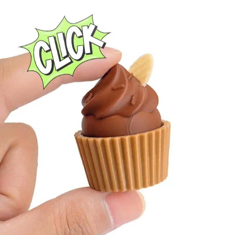 📚 3D Printed Foods Clicker Keychain Simulation Cake Chocolate Clicker Pendant Decompress Keyring Bag Hanging Stress Relief Toy