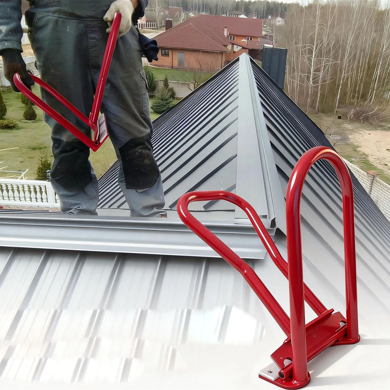 Standing Seam Roofing Tool with PVC Insert 90-180 Degree Folding Bender Heavy Duty Metal Roof Seaming Tool for Roofers