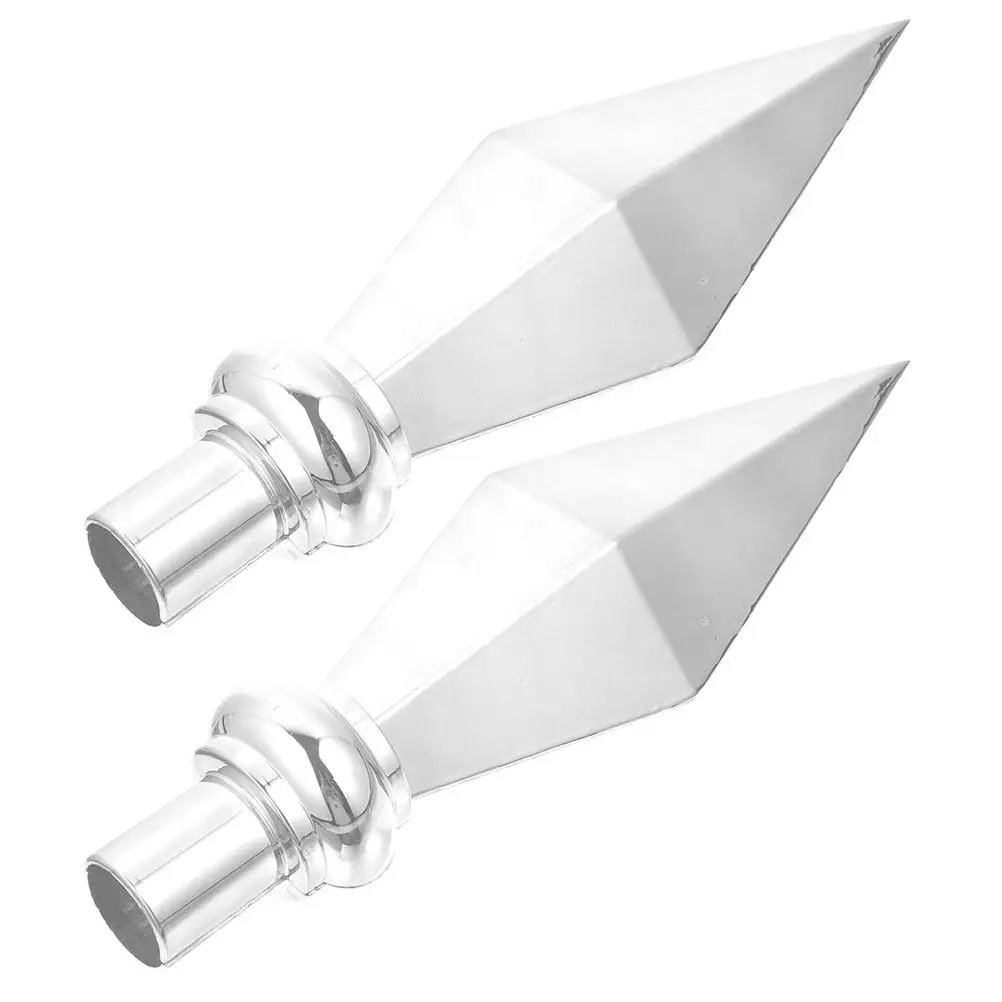 2Pcs Aluminum Alloy Flagpole Topper Flag Head Replacement Decorative Finial for Outdoor Office Hotel Conference Room Flag Pole