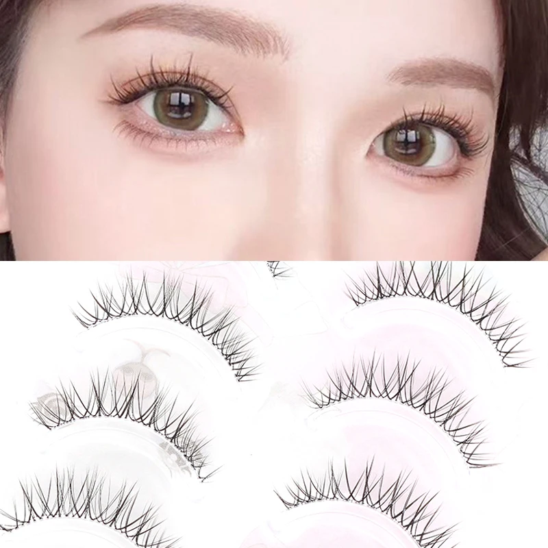 5 par koreańskie sztuczne rzęsy przezroczysta opaska delikatne rzęsy naturalne grube klastry rzęs w stylu Anime miękkie rzęsy Manga makijaż