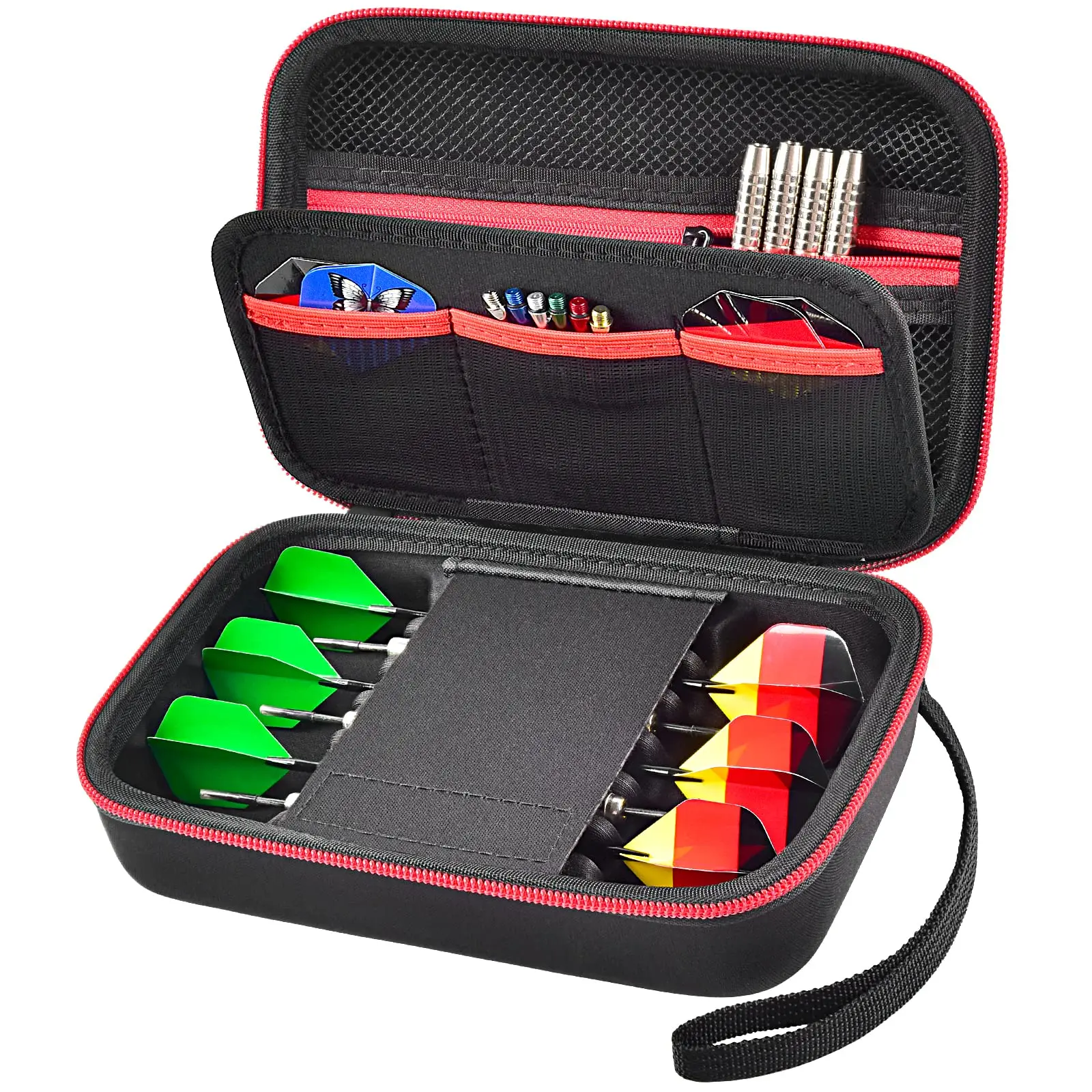 Customized EVA Hard Shell Waterproof Dart Case with Partition Layer and Zipper Shock Proof for Outdoor Travel Camping
