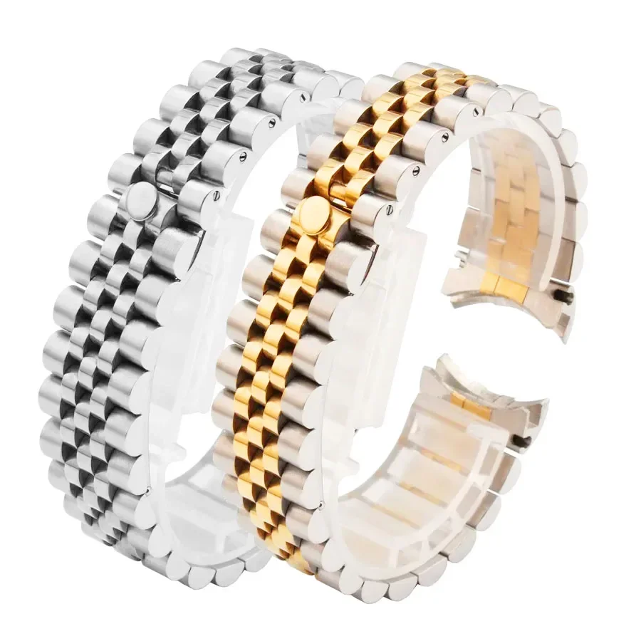 

Bracelet Stainless Steel Strap Men Watch Strap Male for Rolex Log Series 20mm Bracelet Wrist Band Insurance Folding Buckle