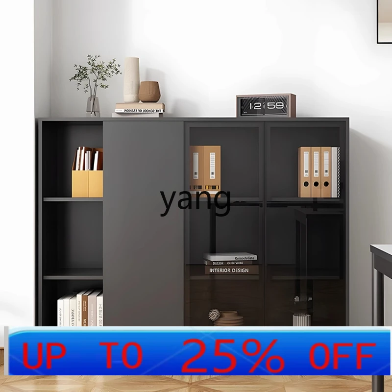 lmm light luxury simple modern solid wood filing cabinet glass with lock office filing cabinet