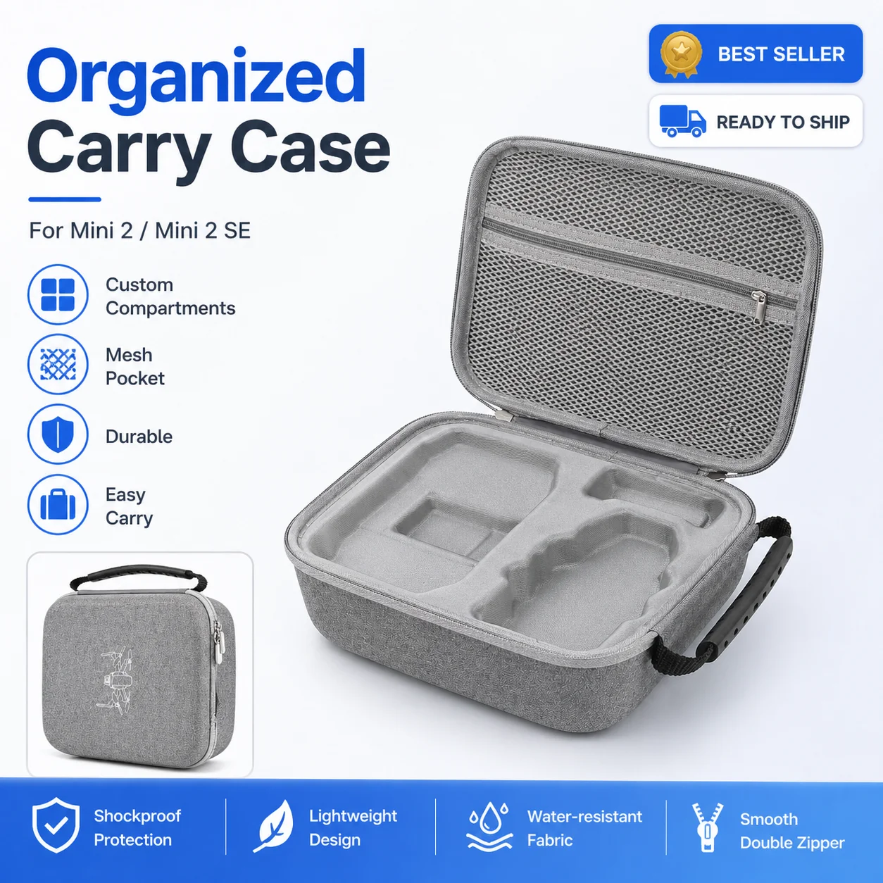 

DJI Mini 2/SE Hard Shell Case – Safe Travel Drone Storage & Protection