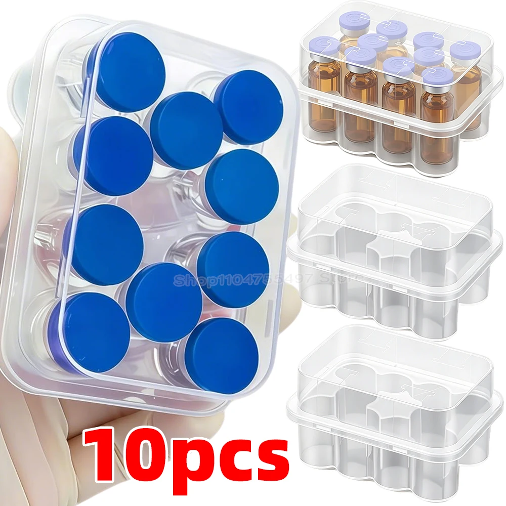 2/10Slot Peptide Storage Box Penicillin Bottle Case for Fridge Organizer Portable 3ml Glass Vials Microtube Secure Holder  Boxes