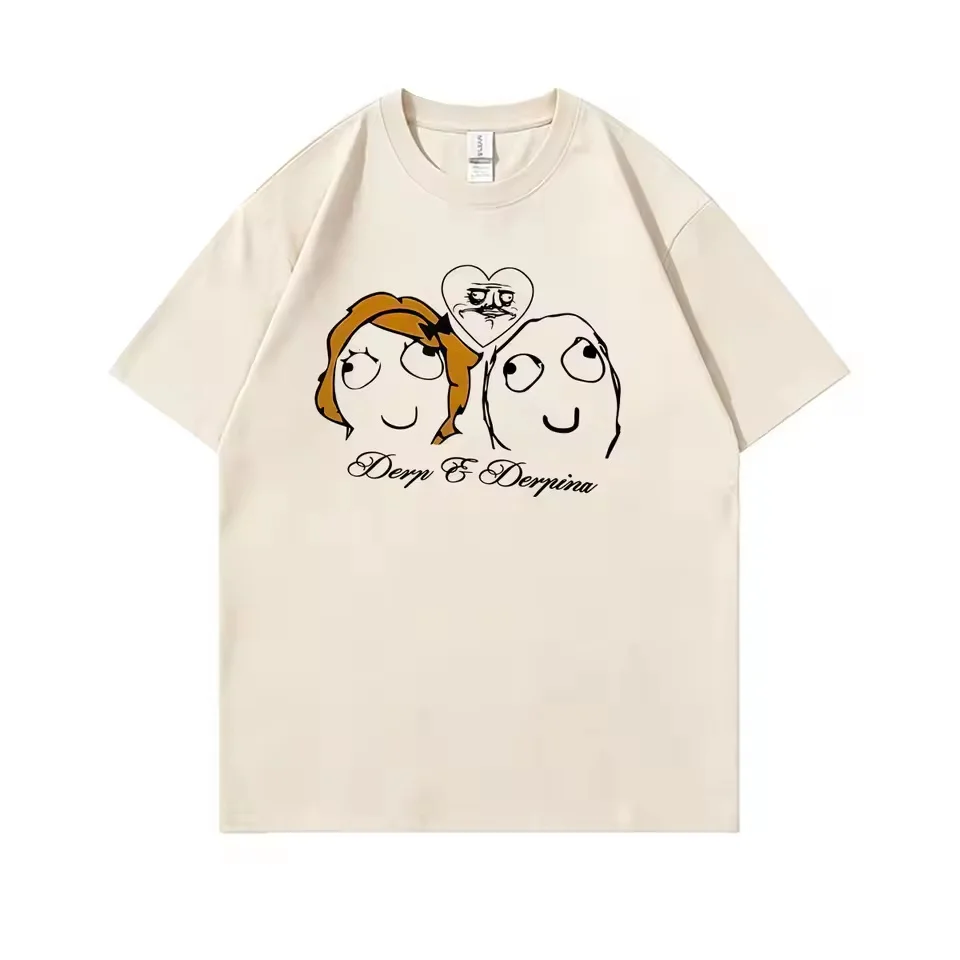 Derp and Derphina Classics Shirt Couple Shirt Funny Casual Style Loungewear Comfortable Unique Print Tees Nostalgia Unisex Tops