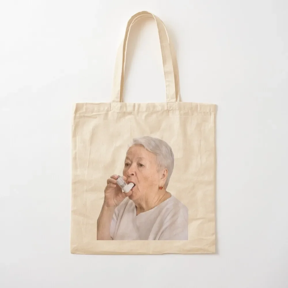 Old Lady with Inhaler Tote Bag tote bags men tote bags cloth