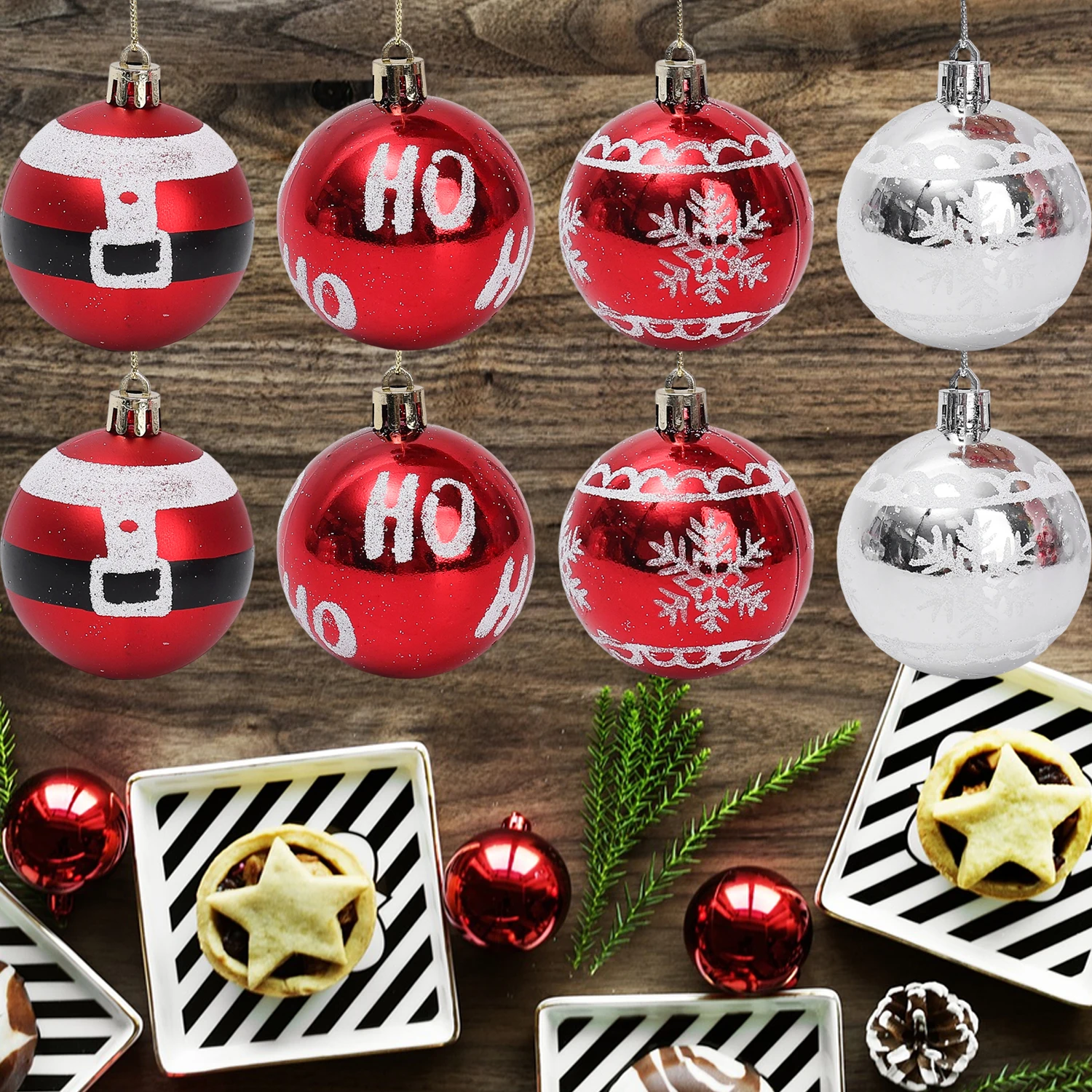 الجملة معكوسة الأحمر ندفة الثلج كرات عيد الميلاد بالكهرباء اللون اللوحة شنقا الكرة لشجرة عيد الميلاد المعلقات الحلي ديكور