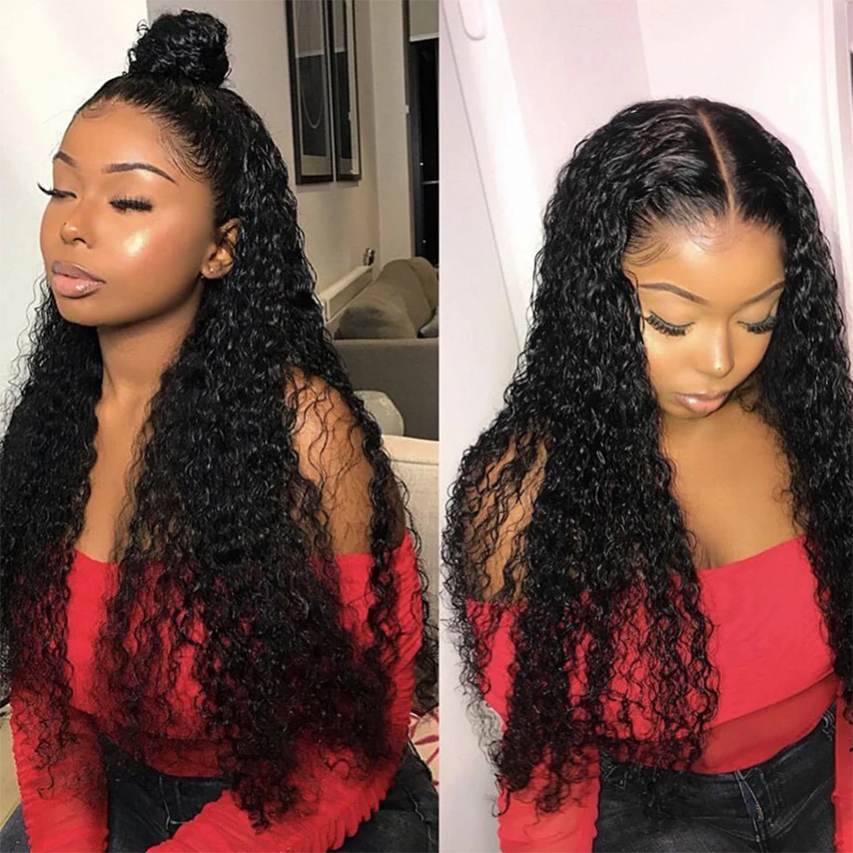 Kinky Curly Bundles With Closure Human Hair 12A Brazilian Virgin Unprocessed Wet And Wavy 3 Bundles With Frontal HD Transparent