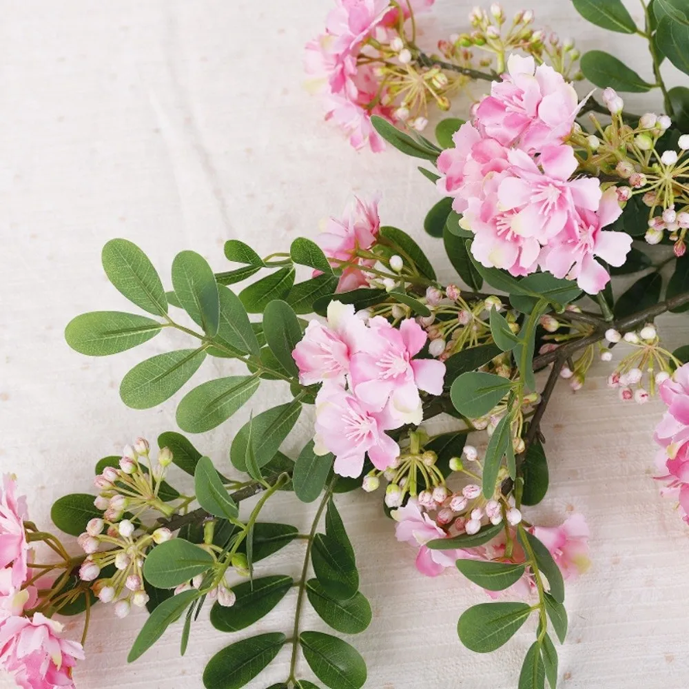 

Искусственная цветочная ветка в виде пагоды с зелеными листьями, имитация мицелии, реалистичная на ощупь, ручная работа